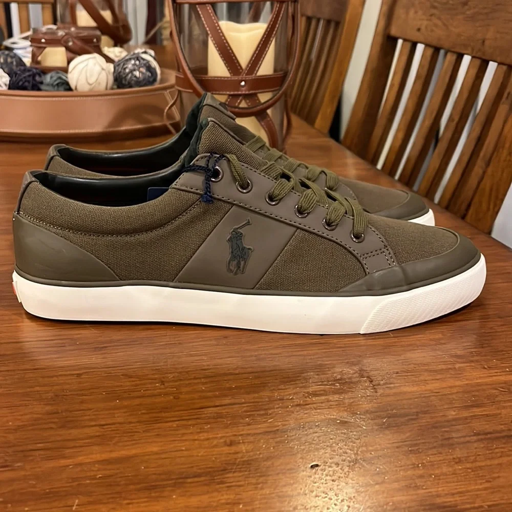 Polo Ralph Lauren Ian Boat Deck shoes sneakers new olive green Mens Size 12